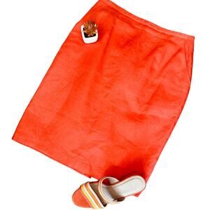 Ellen Tracy Vibrant Linen Lined Pencil Skirt EUC